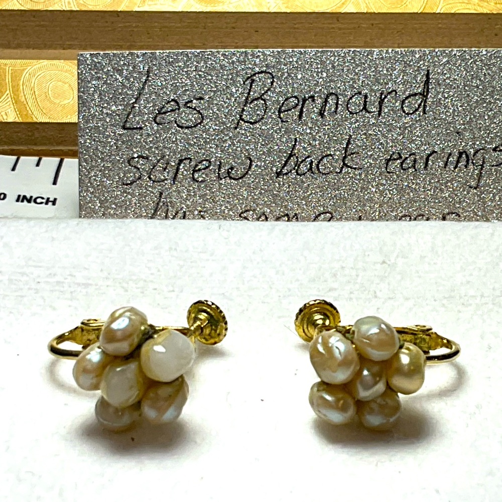 1920’s Les Bernard pearl earrings
